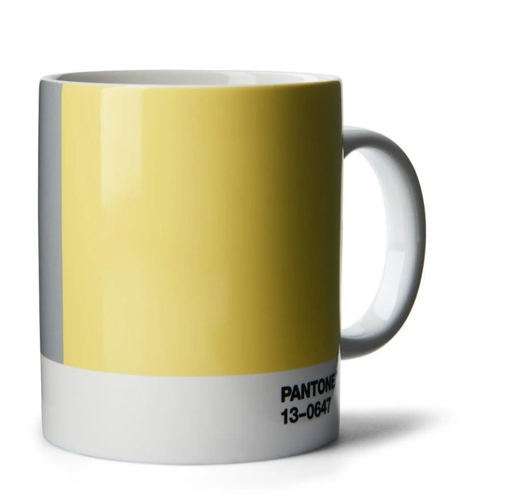 Pantone Mug in Gift Box in 2021 Color of the Year 17-5104 Ultimate Gray & 13-0647 Illuminating - Image 3
