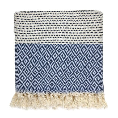 Handmade Artisanal Turkish Throw in a Diamond Pattern - Image 4