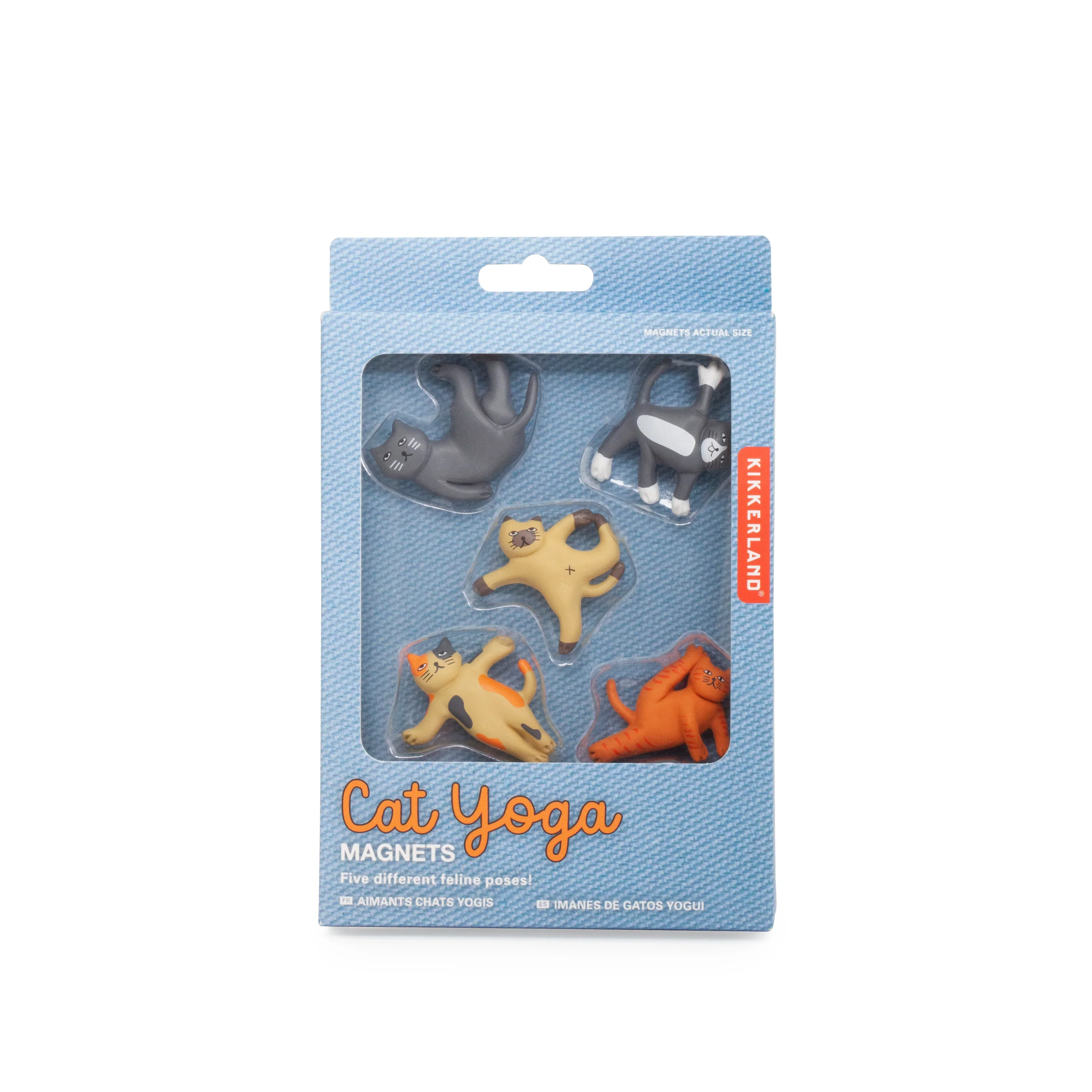 Kikkerland Cat Yoga Refrigerator Magnets - Image 4