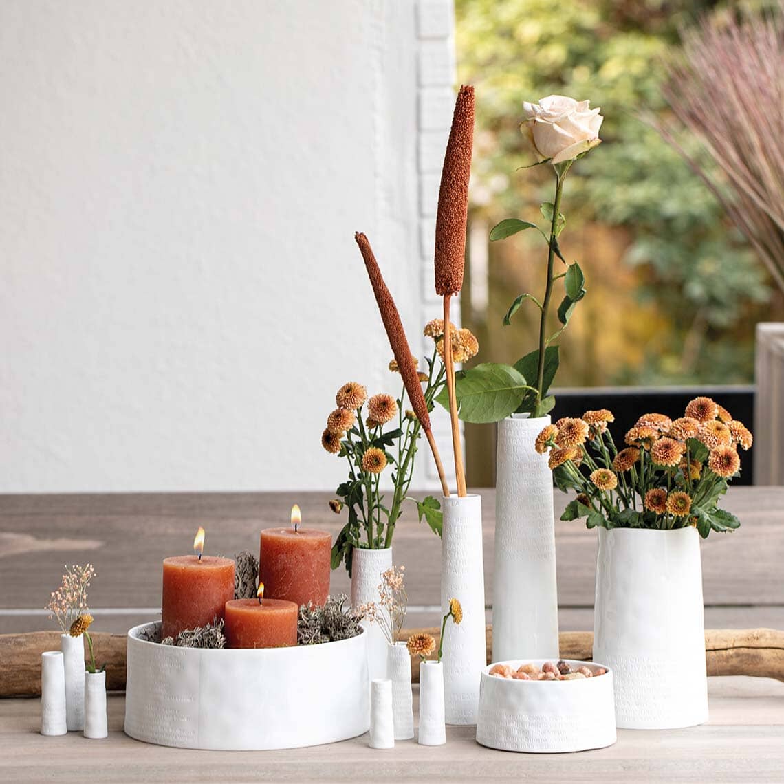 Rader Poetic Space Porcelain Vases With Embossed Flower Names Set of 3 - Image 3