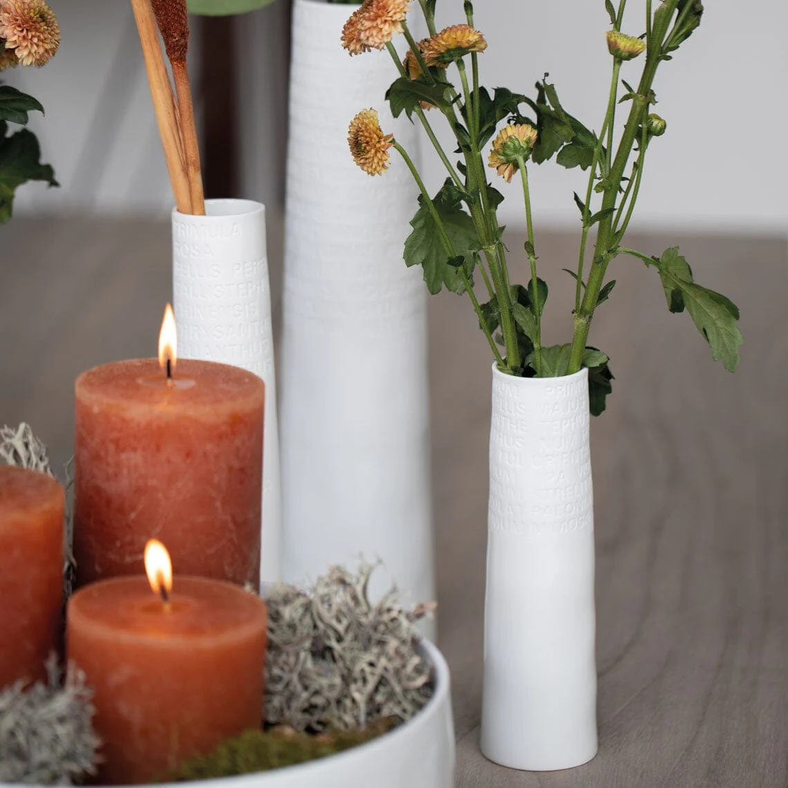 Rader Poetic Space Porcelain Vases With Embossed Flower Names Set of 3 - Image 4