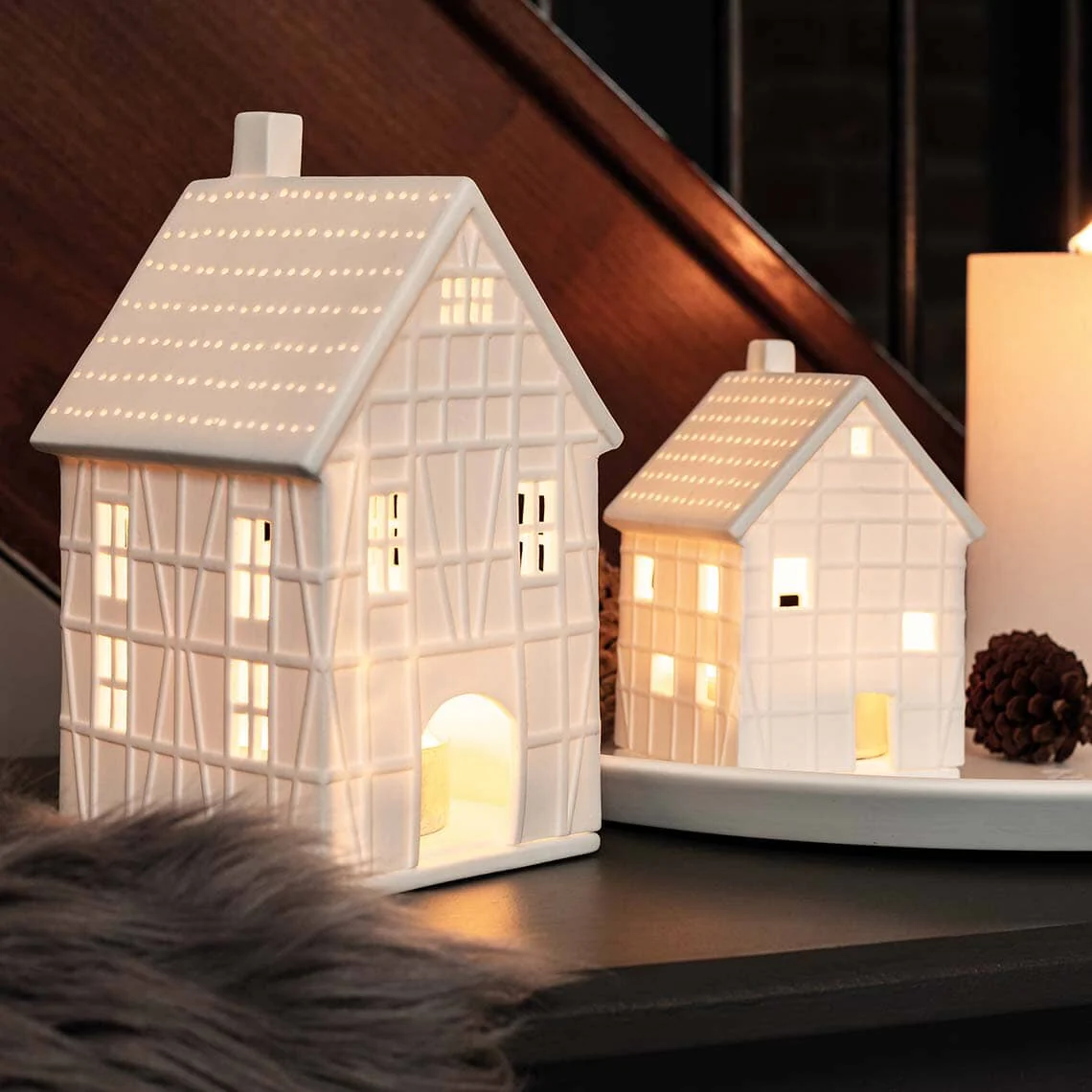 Rader Porcelain Village Half Timbered Houses Set of 3 - Image 3
