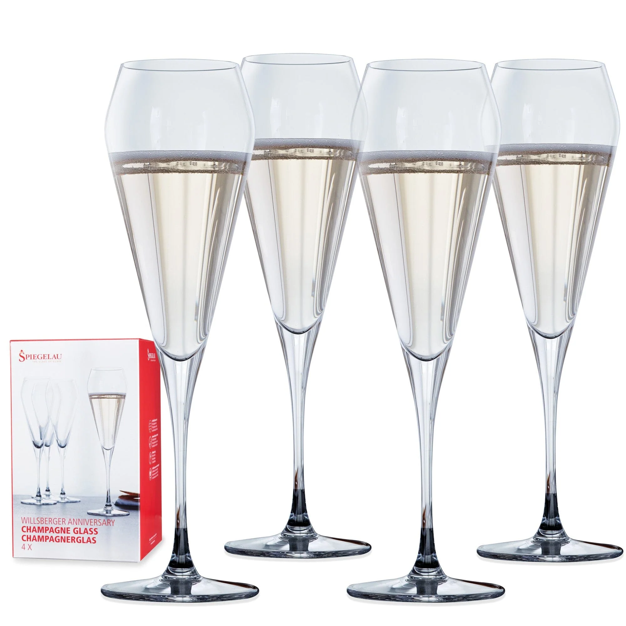 Spiegelau Willsberger 8.5 oz Champagne Flutes Set of 4