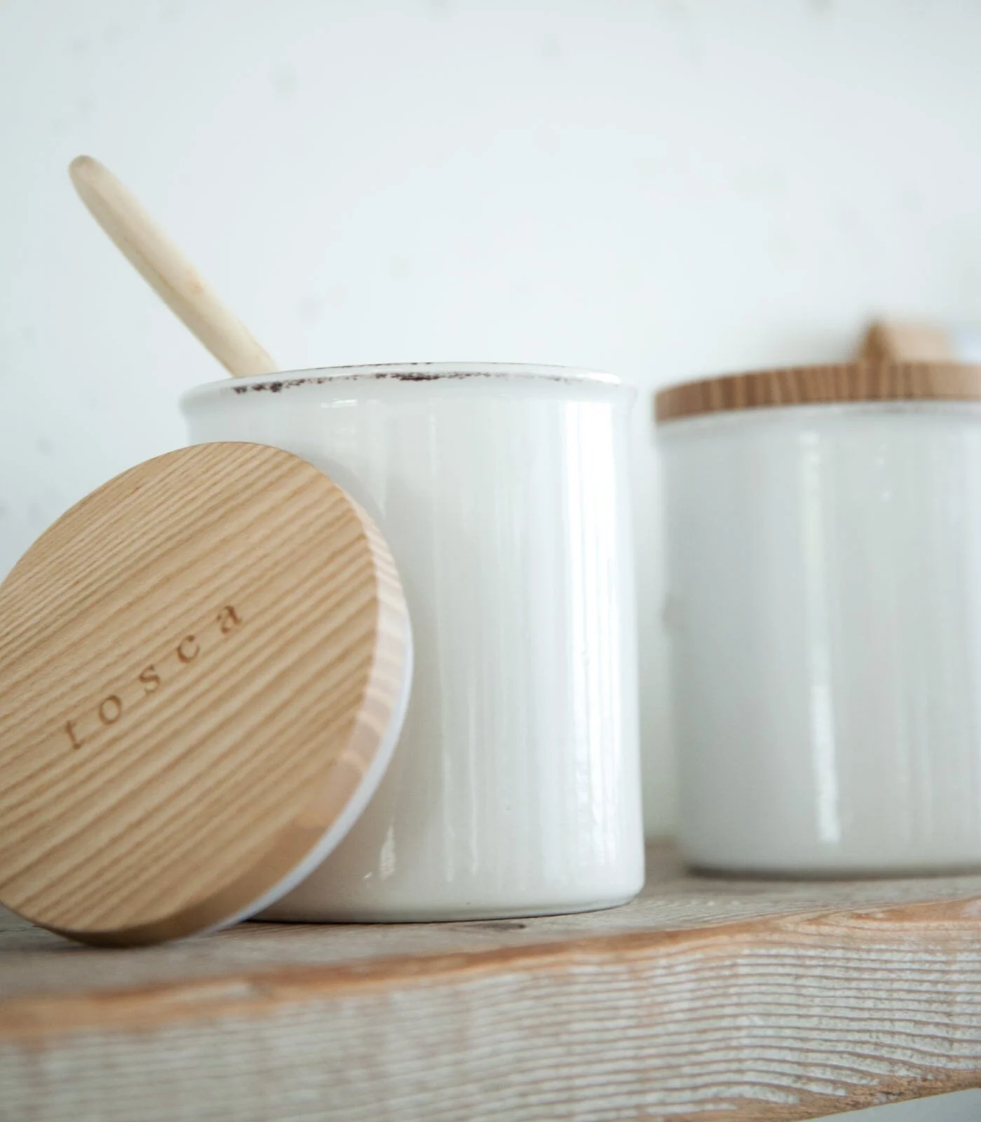 Yamazaki Plain Ceramic Canister Set of 3 - Image 3