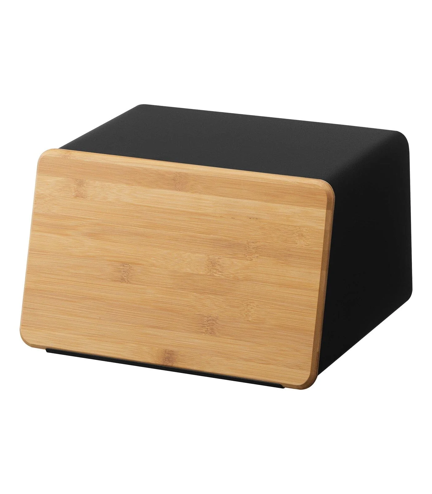 Yamazaki Steel Bread Box With Wooden Cutting Board Lid - Image 9