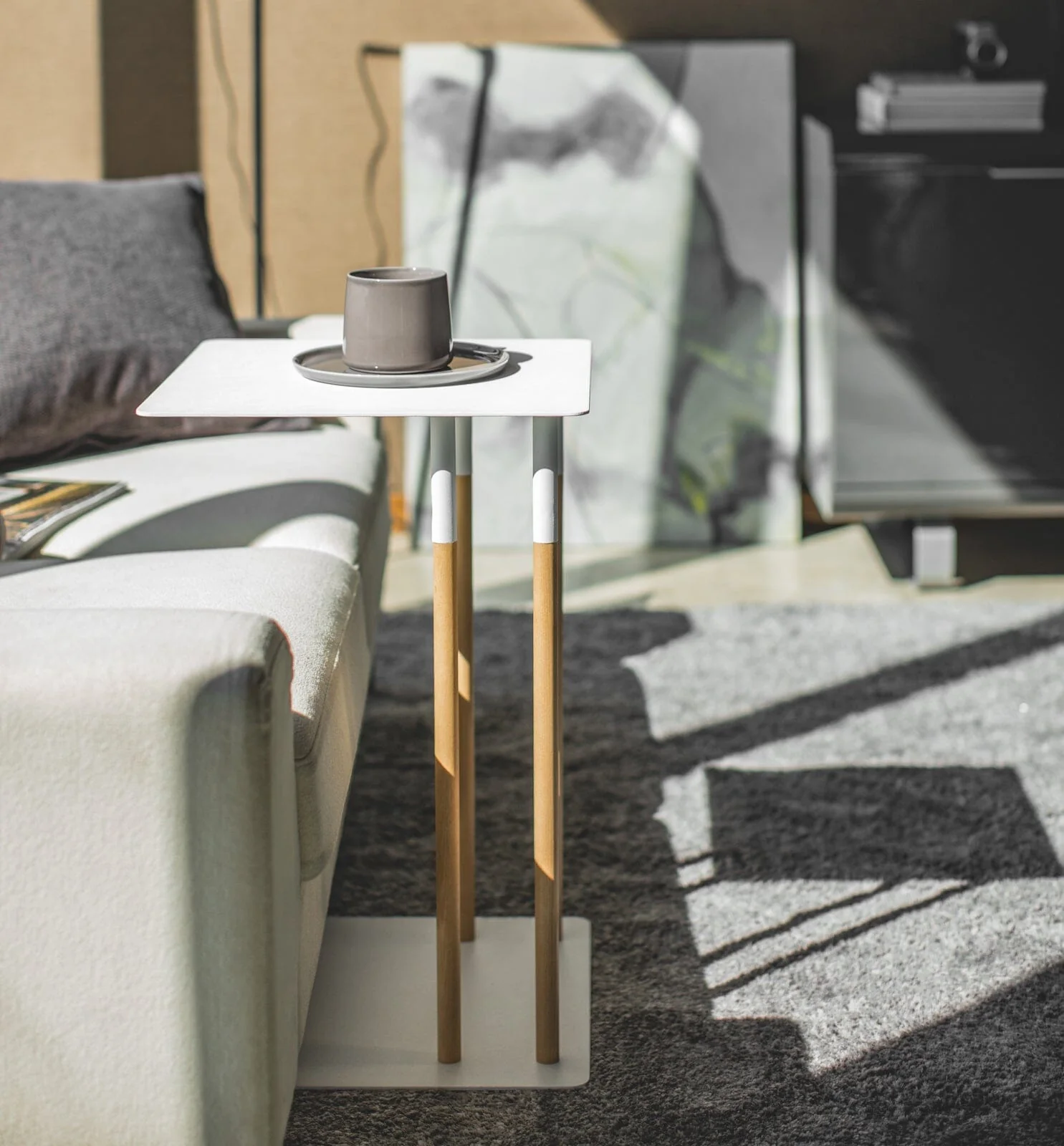 Yamazaki Steel & Wood C Side Table - Image 4