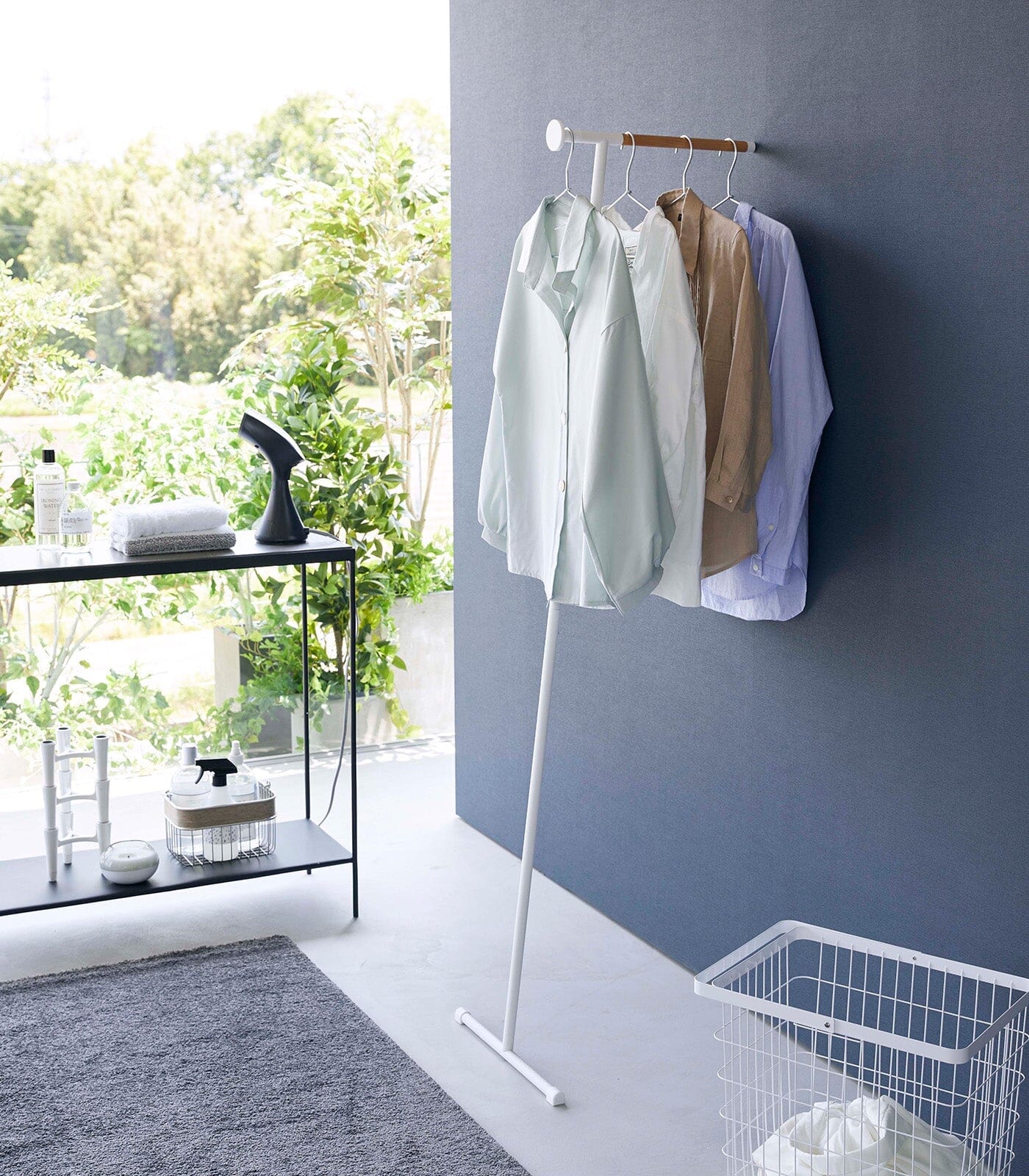 Yamazaki Steel & Wood Leaning Clothes Hanger - Image 3