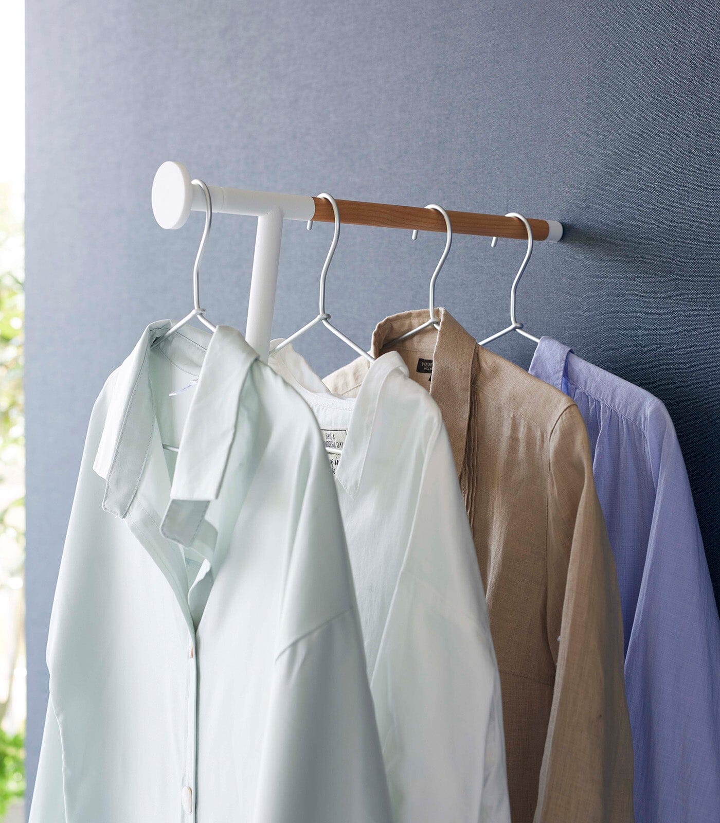 Yamazaki Steel & Wood Leaning Clothes Hanger - Image 5