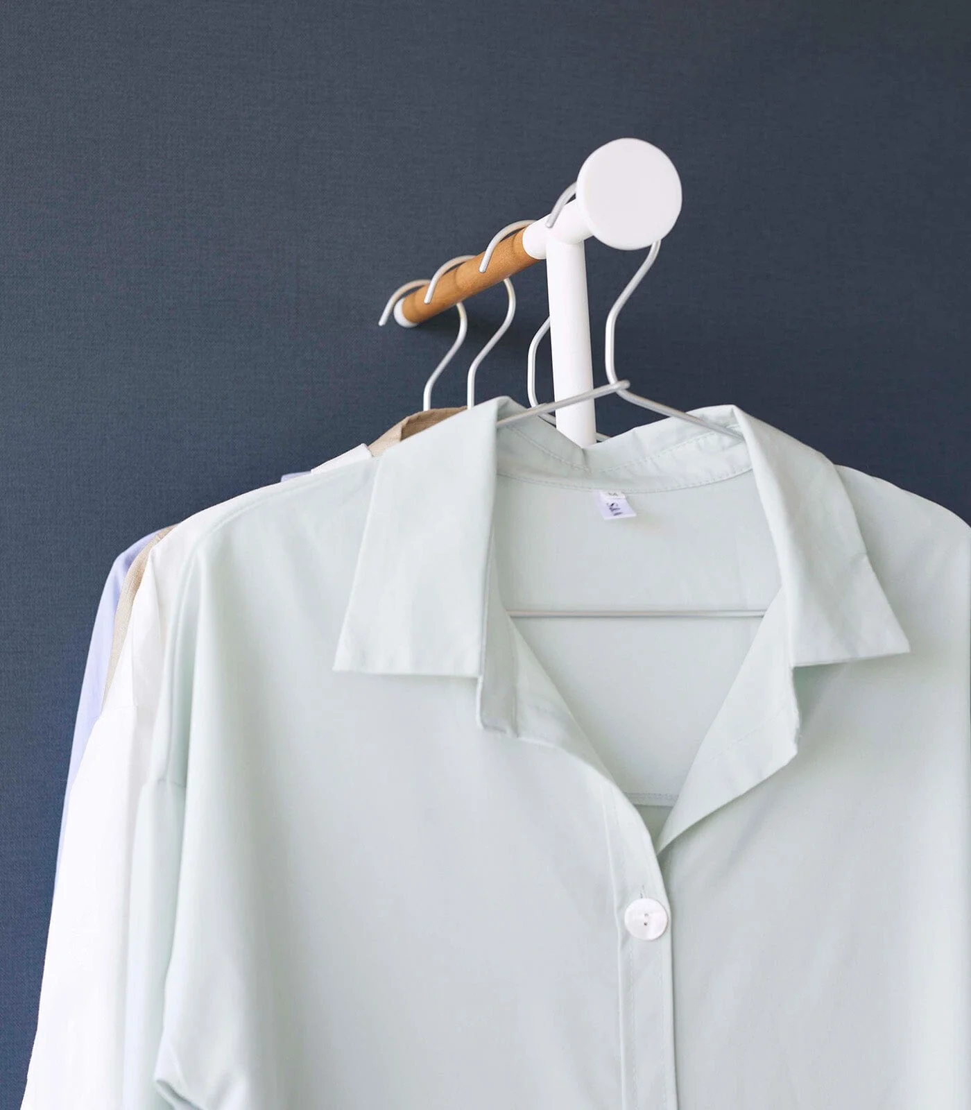 Yamazaki Steel & Wood Leaning Clothes Hanger - Image 8
