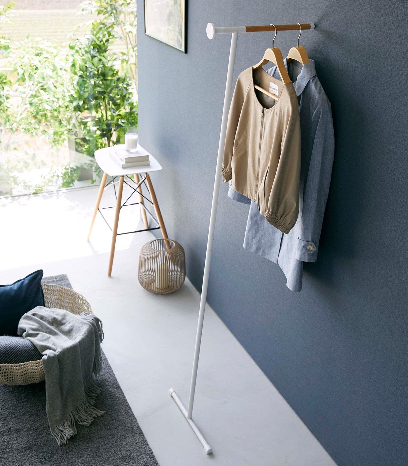 Yamazaki Steel & Wood Leaning Clothes Hanger - Image 9