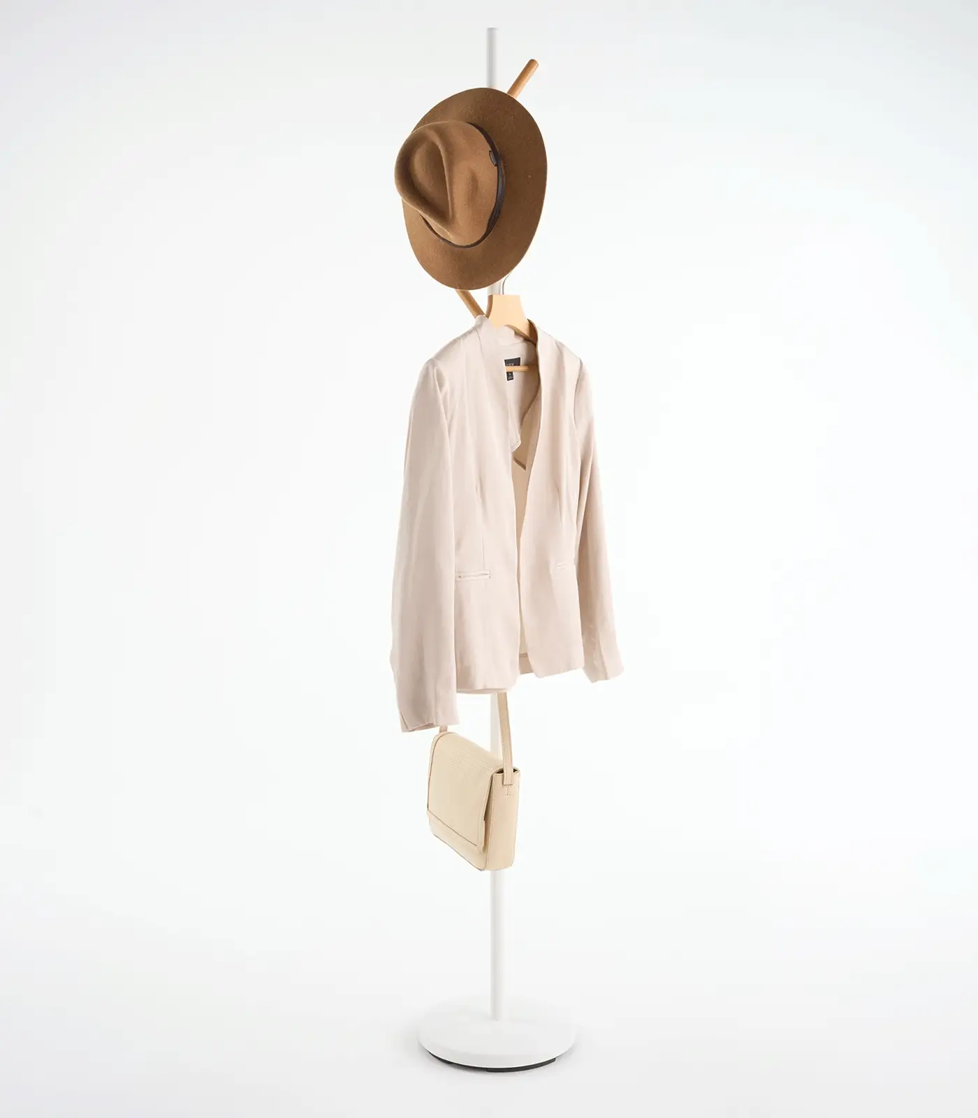 Yamazaki 70" Steel Coat Rack with Wooden Pegs - Image 4