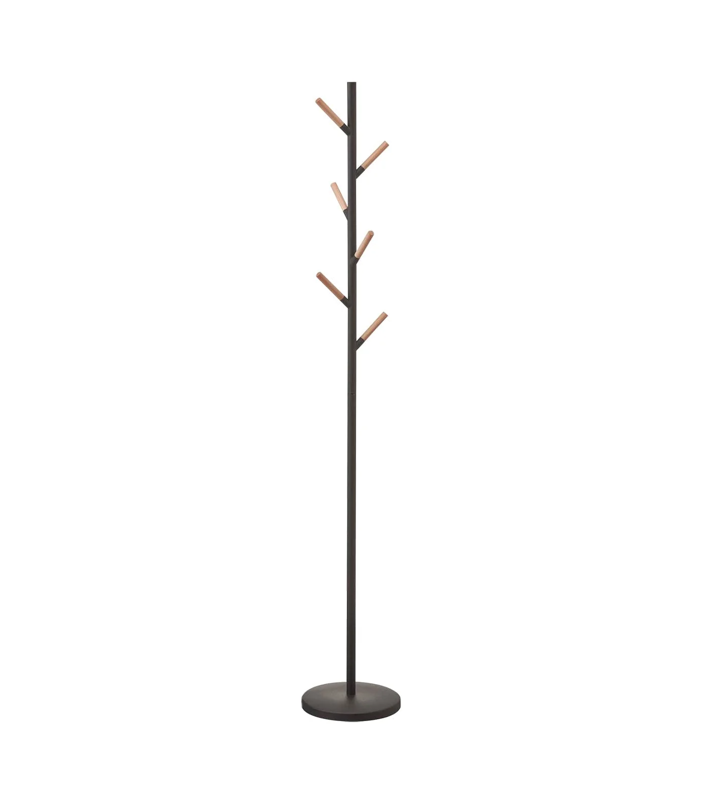 Yamazaki 70" Steel Coat Rack with Wooden Pegs - Image 5