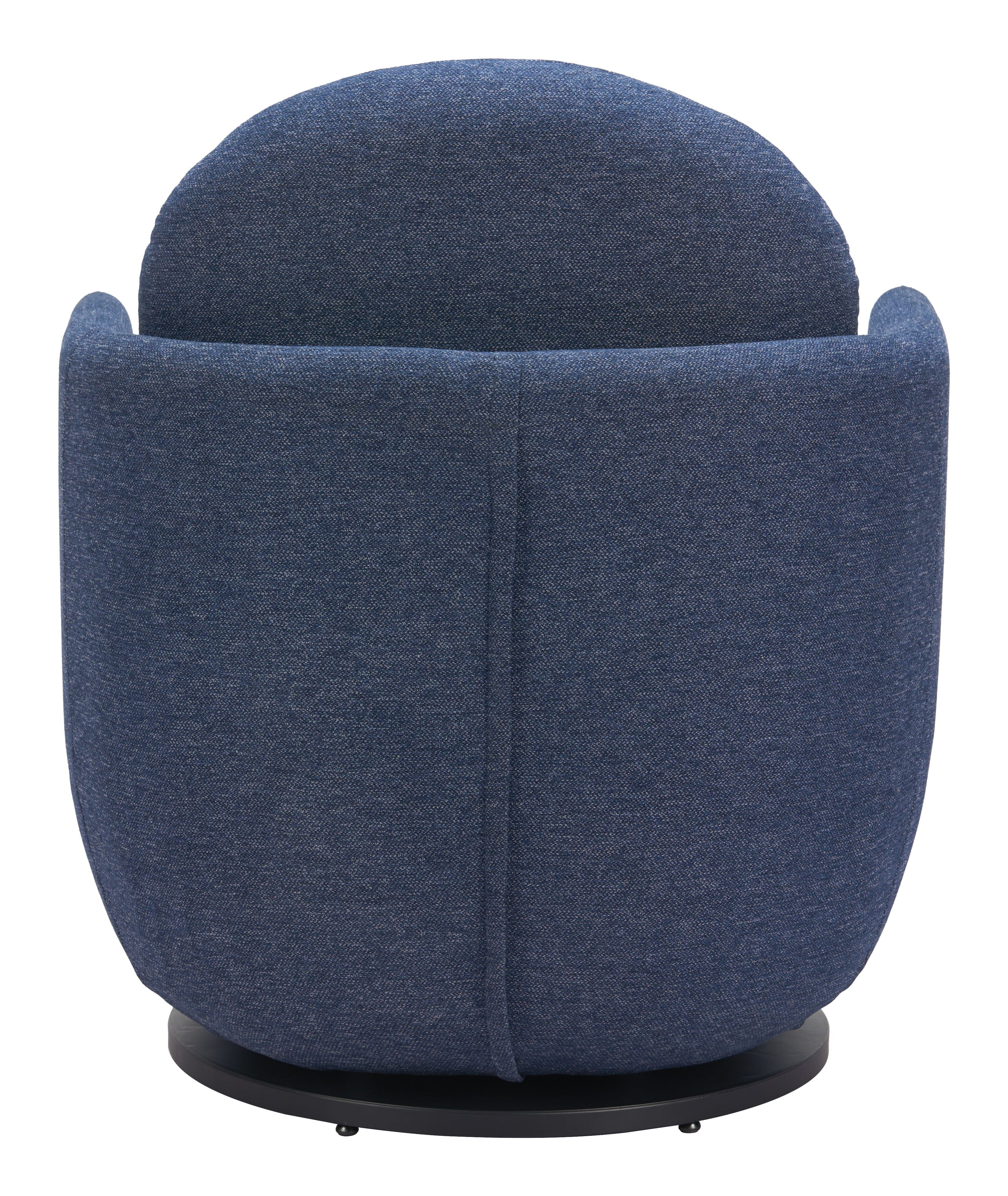 Zuo Bant Blue Swivel Chair - Image 4